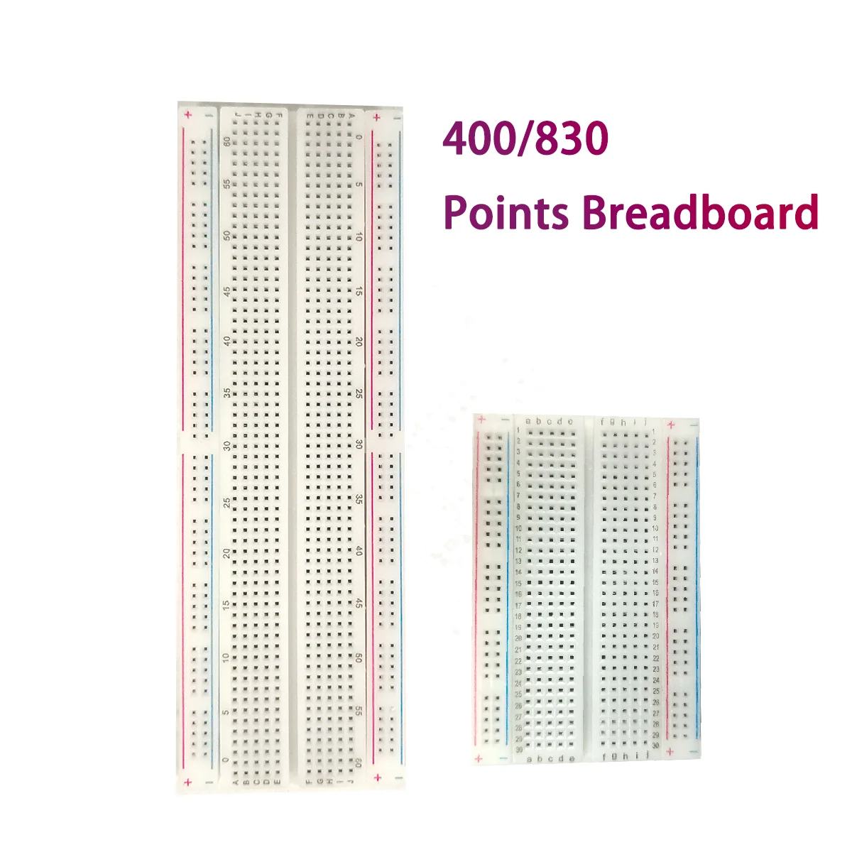400/830 MB-102 Punkte Steckbrett 830 Punkte Steckbrett Lötfreie PCB-Testplatine 400-Loch-Steckbrett MB102
