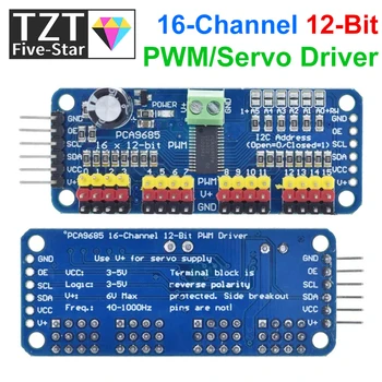 TZT 1/3PCS 16-Kanal 12-Bit-PWM/Servo-Treiber - I2C-Schnittstelle - PCA9685 für Arduino Raspberry Pi DIY Servo