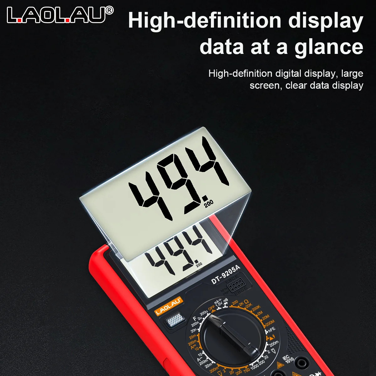 DT-9205A Digitales Multimeter, 1999 Anzeigen, LCD-Anzeige – Bild 5