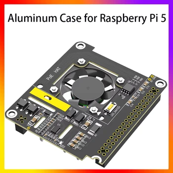 PoE-HAT für Raspberry Pi 5, mit Lüfter/Computermodul 5, mit automatischer Verfärbung, LED-Stromversorgung über
