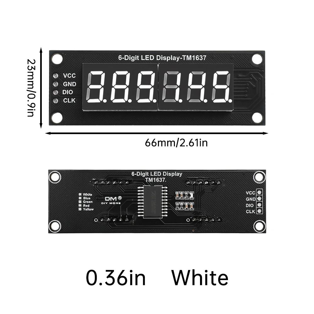 TM1637 0,5 Zoll LED-Display Segment 6-stellige Uhr – Bild 3
