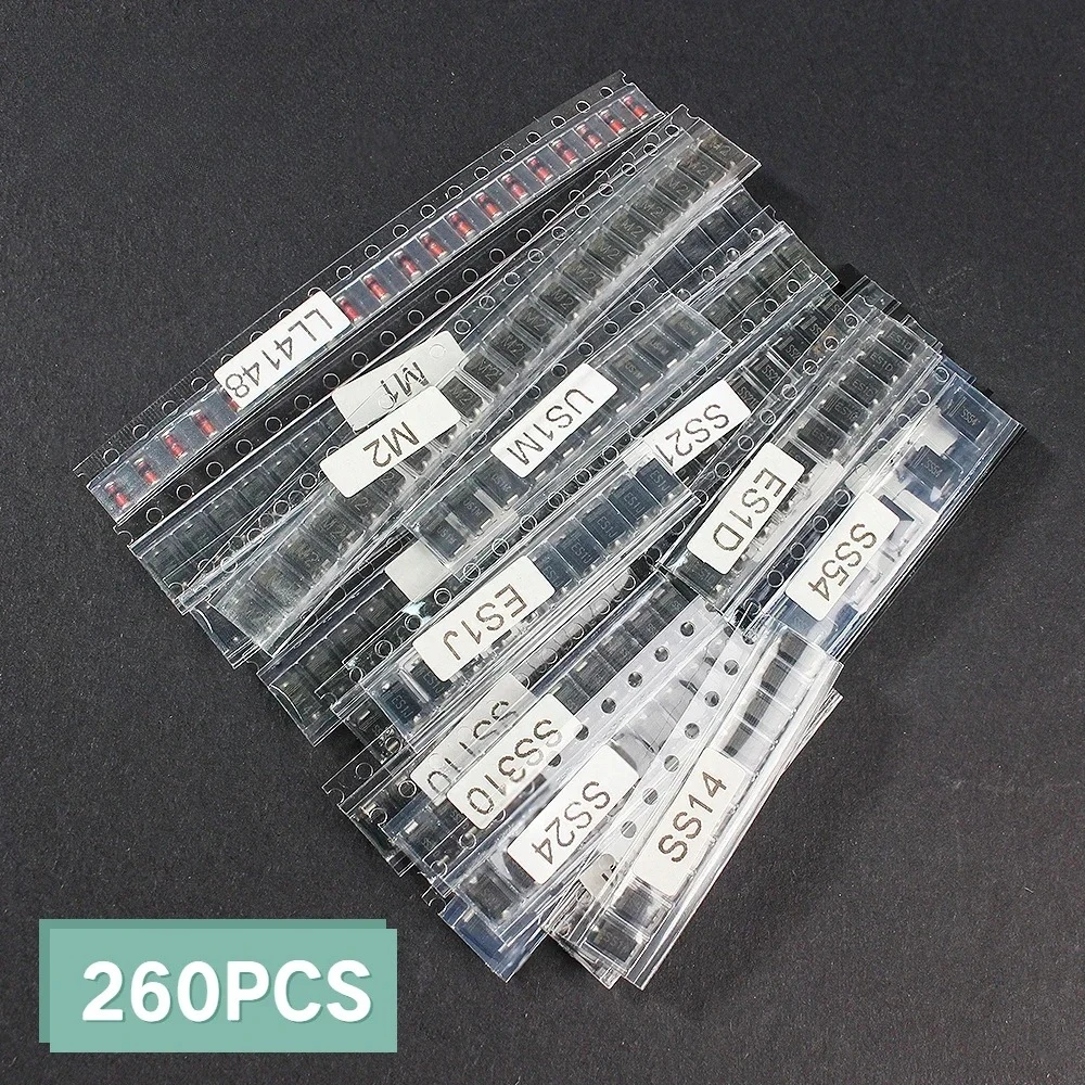 SMD Diode Assorted Kit M1 M4 M7 RS1M SS14 SS24 RS1M US1M (260 Stück) – Bild 3