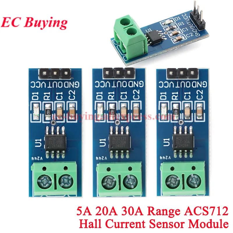 ACS712 ACS758 Hall Strom Sensor Modul Detektor 5A 20A 30A (10 Stück) – Bild 2