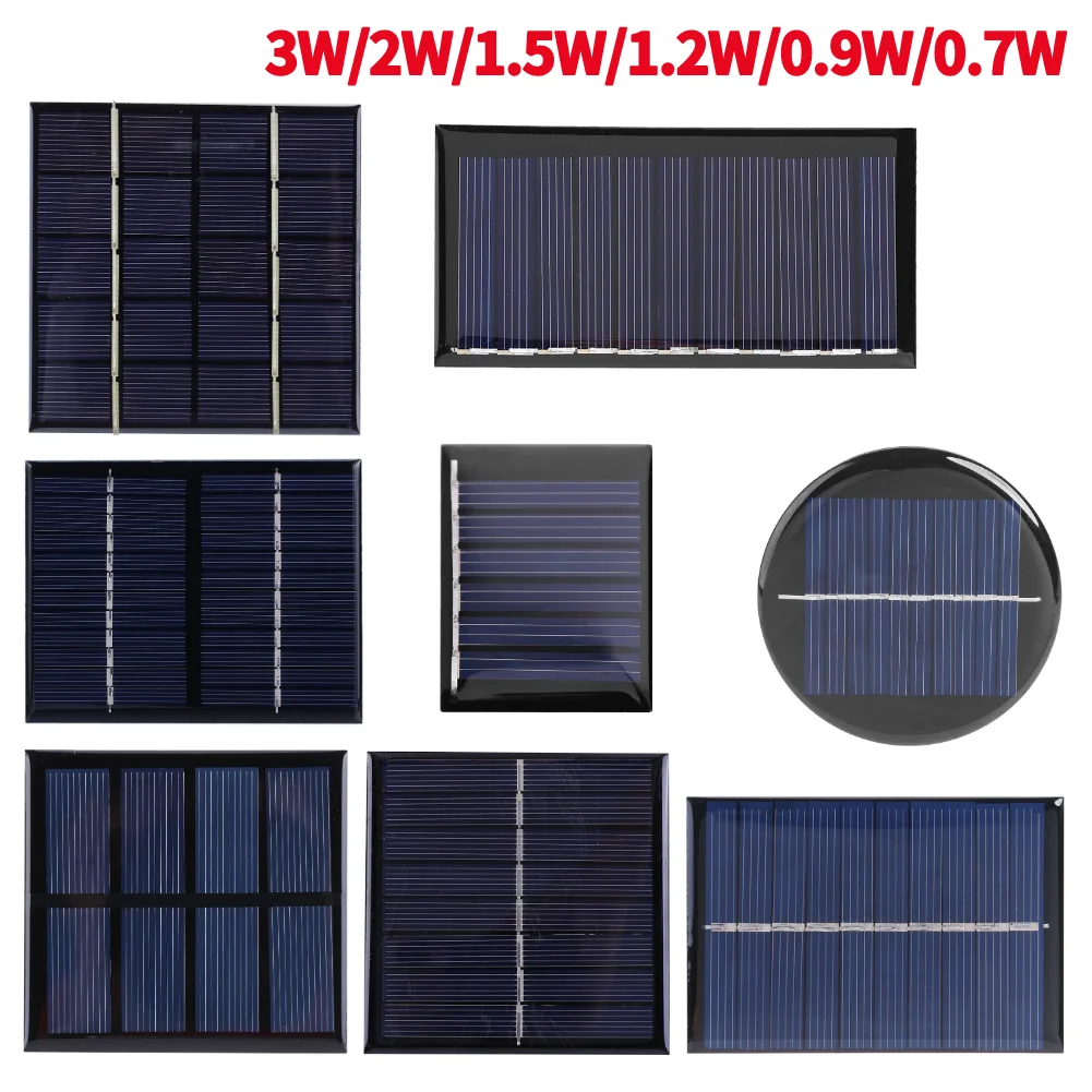 Solarpanel für den Außenbereich, 3 W/2 W/1,5 W, 5 V, DIY-Solarzellen-System für elektrische Geräte