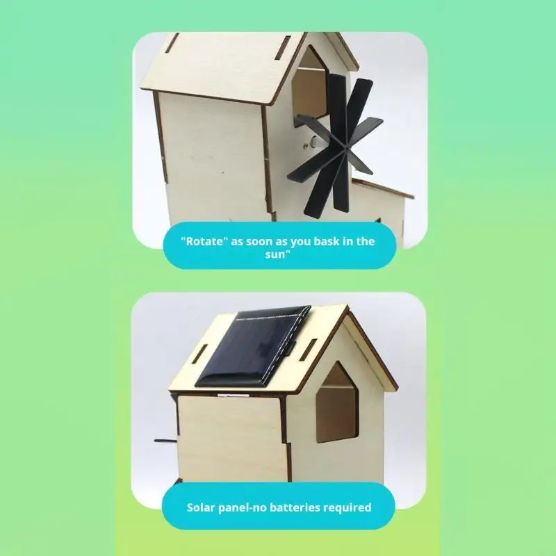 Solar Power Windmühle Holz Handwerk Kits Für Kinder Pädagogisches – Bild 3