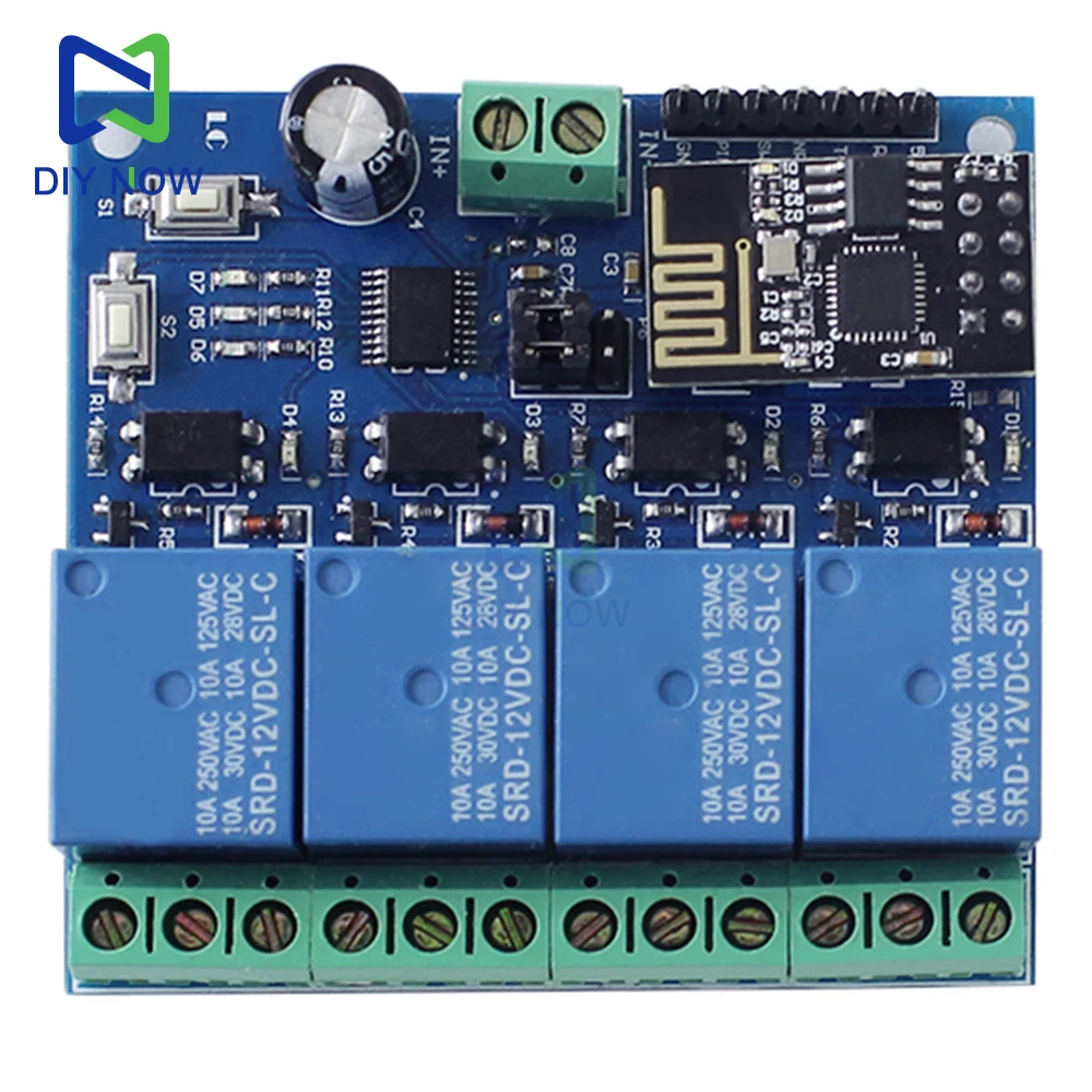 ESP8266 ESP-01 4-Wege-WiFi-Relaismodul 12V IoT Smart Home – Bild 6