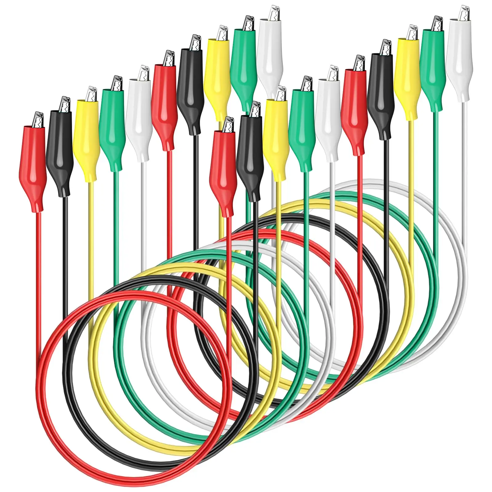 Farbe Doppelköpfiger Krokodilklemme Kabellänge 45 cm Krokodilklemme 28 mm Kabeltestklemme