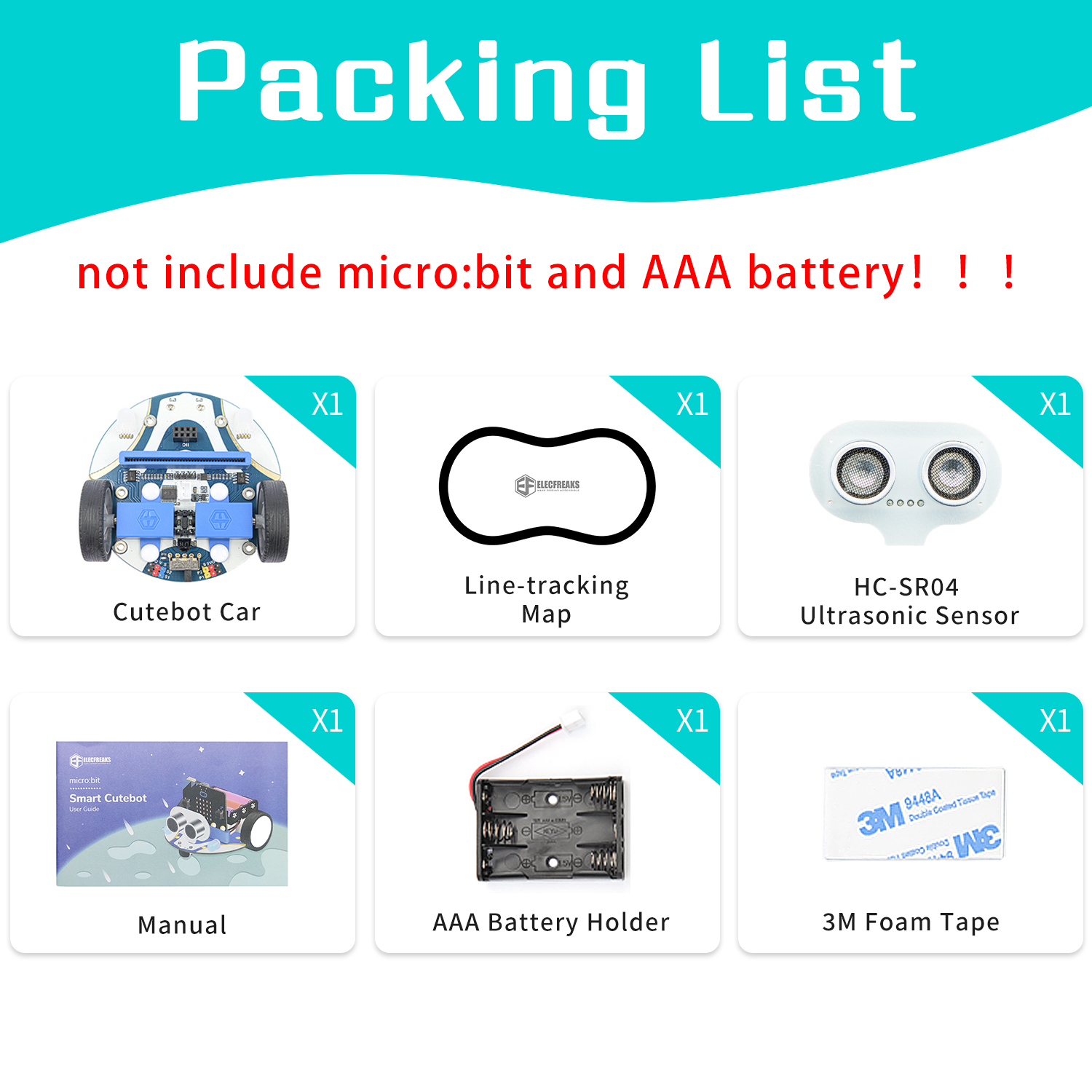 ELECFREAKS microbit Mini Cutebot Kit DIY Programmierbares Car Kit STEM – Bild 4
