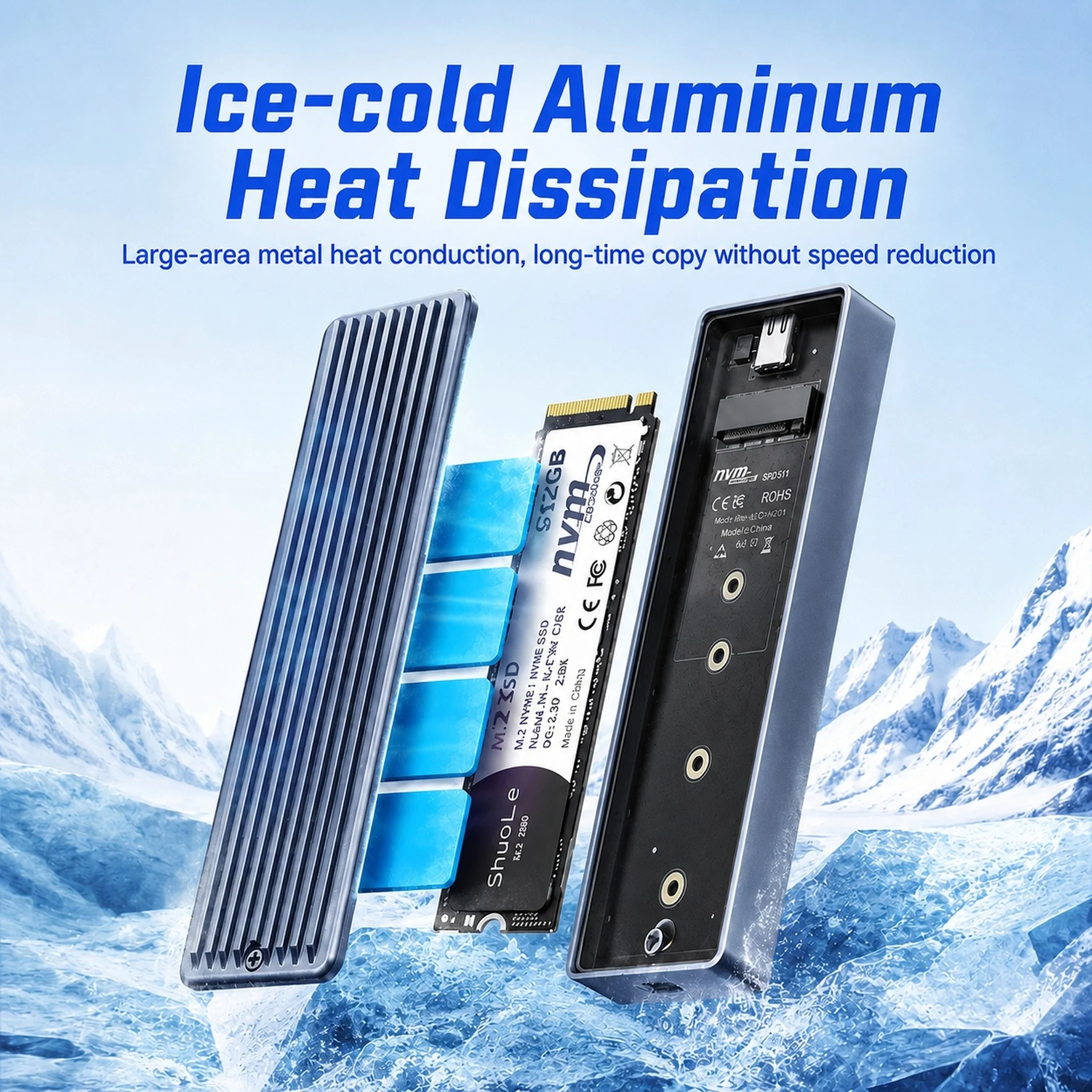 M.2 NVMe SATA SSD-Gehäuse Visuelles Smart SSD-Gehäuse USB 3.2 Gen 2 10 – Bild 4