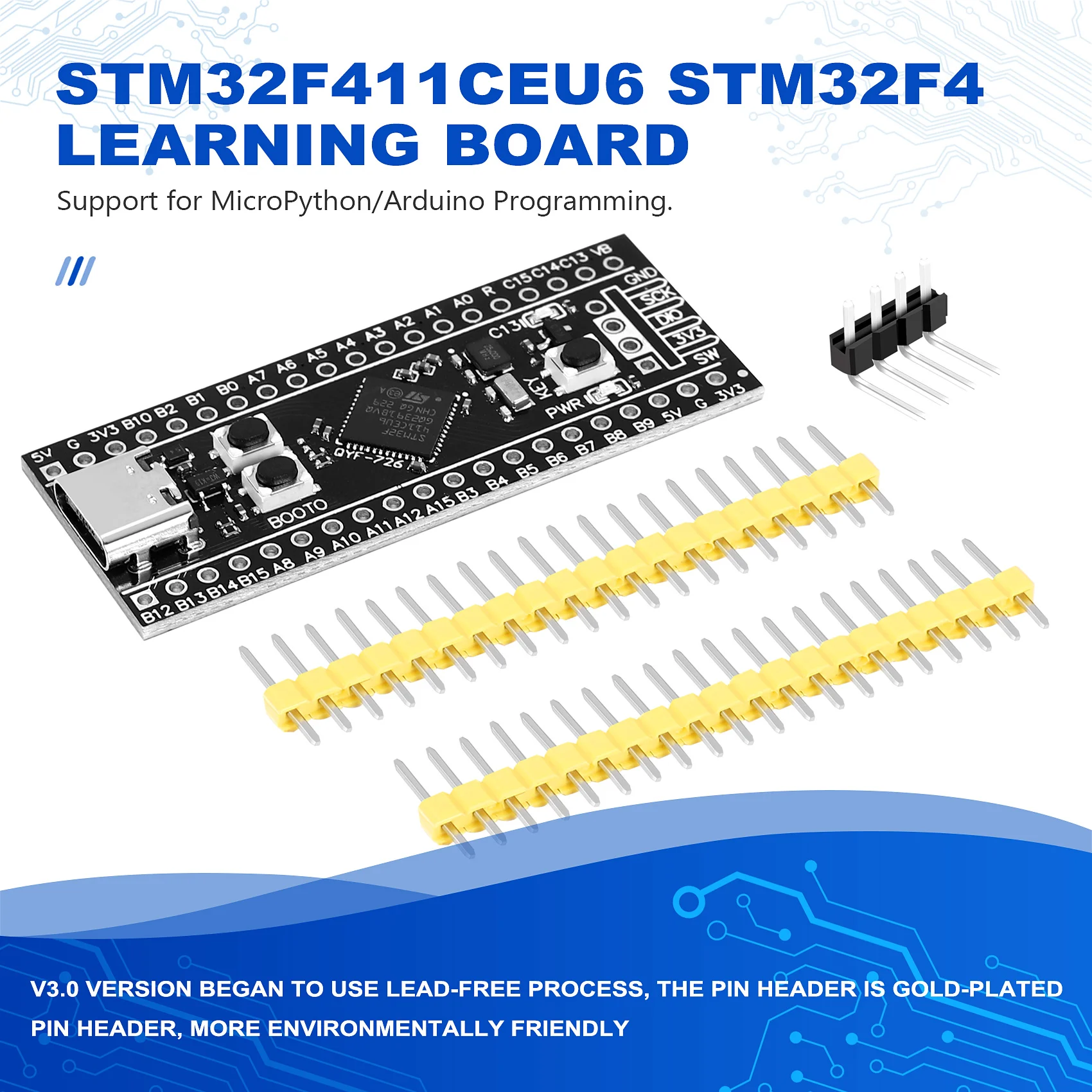 ✱ STM32F411 Entwicklungsboard, STM32F411CEU6 STM32F4 Lernboard – Bild 6