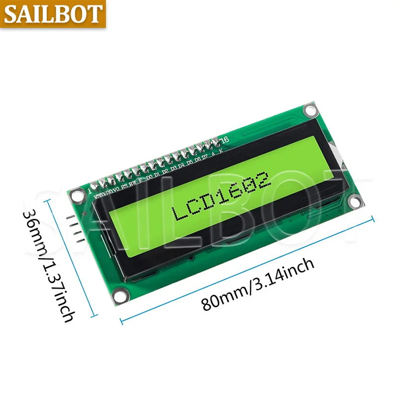 LCD1602 I2C LCD Module Blue / Yellow Green Screen 16x2 Character LCD – Bild 5