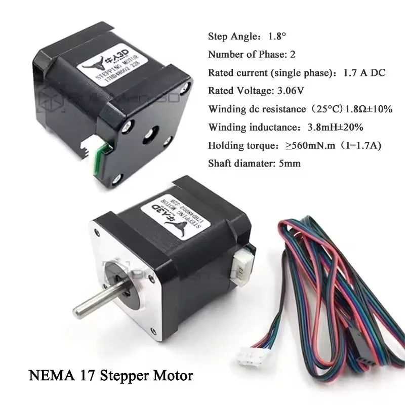 NEMA17 NEMA23 Schrittmotor 2-Phasen 4-Draht 48mm 57mm 86mm 560mN.m – Bild 2