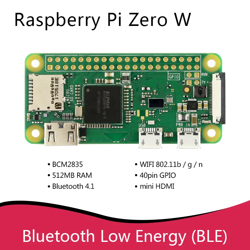 Raspberry Pi Zero W WH Board 1GHz Einzelkern-CPU 512MB RAM Bluetooth – Bild 3