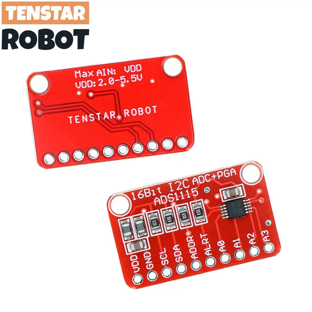 TENSTAR 2 Stück ADS1115 Modul Red Board 16 Bit I2C ADC 4 Kanal mit Pro – Bild 6
