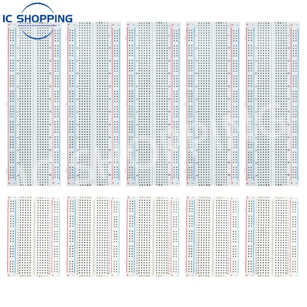 MB102 Steckplatinen-Set inklusive 5 Stück 830 Punkte 5 Stück 400 Punkte lötfreie Steckplatinen (10 Stück)