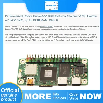 Radxa Cubie A7Z: Allwinner A73 Octa-Core SBC, 16 GB RAM, WiFi 6, Pi Zero Size