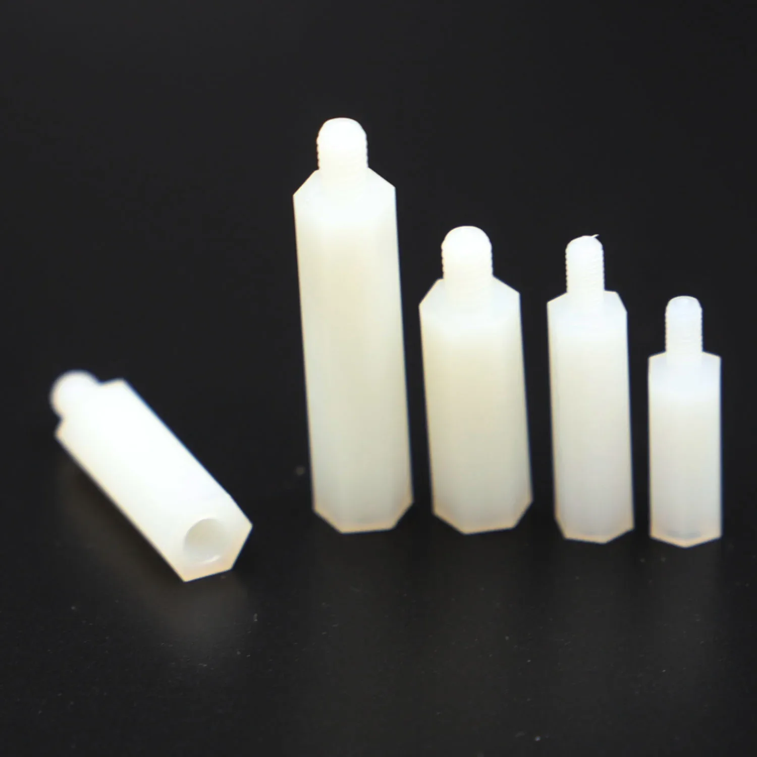 M2 M2.5 M3 M4*L+6 Nylon-Abstandshalter Weiß, Stecker auf Buchse – Bild 5