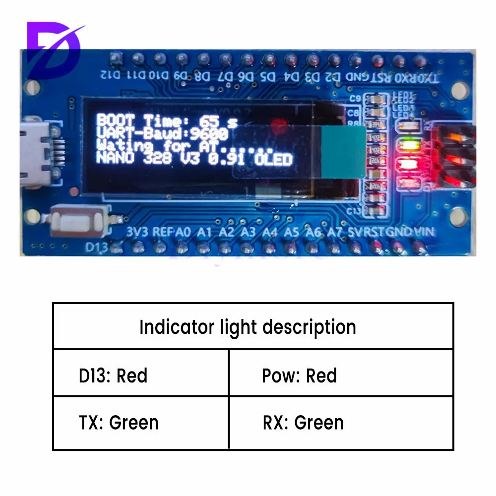 V2.1 atmega328p ch340c eingebautes 3,0 "oled display 0.91x32 auflösung – Bild 3