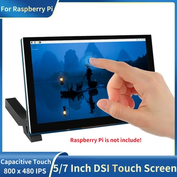 Raspberry Pi 5 / 7 Zoll DSI Touchscreen 800x480 IPS-Display mit Halterung DSI MIPi-Schnittstelle Vollständig