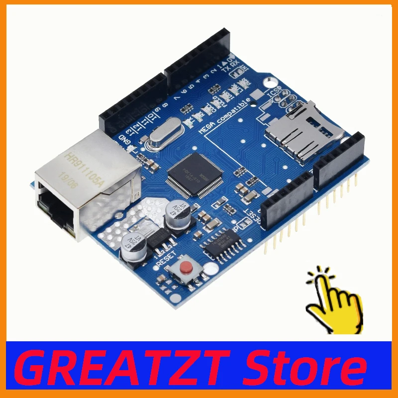 GREATZT 1/2PCS UNO Shield Ethernet Shield W5100 R3 UNO Mega 2560 1280 328 UNR R3 nur W5100 Entwicklungsboard
