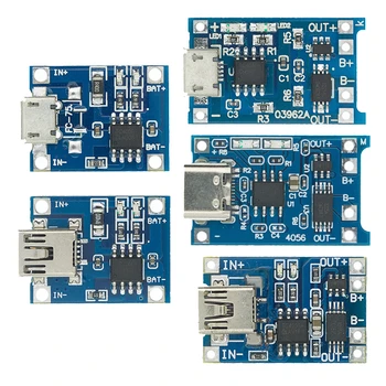 Typ-c/Micro USB 5V 1A 18650 TP4056 Lithium-Batterie Ladegerät Modul Lade Board mit Schutz Dual (5 Stück)