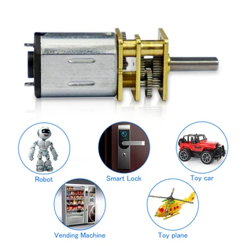 N20 Mikro-Getriebemotor 6V 12V Untersetzungsgetriebe für Spielzeugautos Robotermodelle Einstellbare Drehzahl