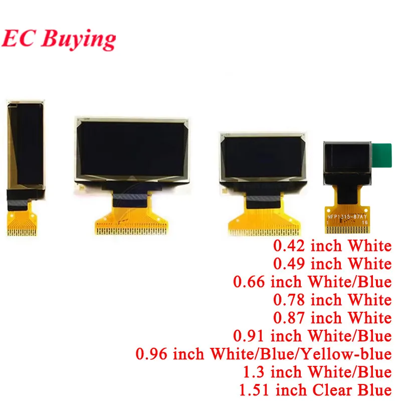 0,49" 0,66" 0,42'' 0,78" 0,87" 0,91" 0,96" 1,3" Zoll OLED-Display LCD-Bildschirmmodul 0,91'' 1,3'' 128x32