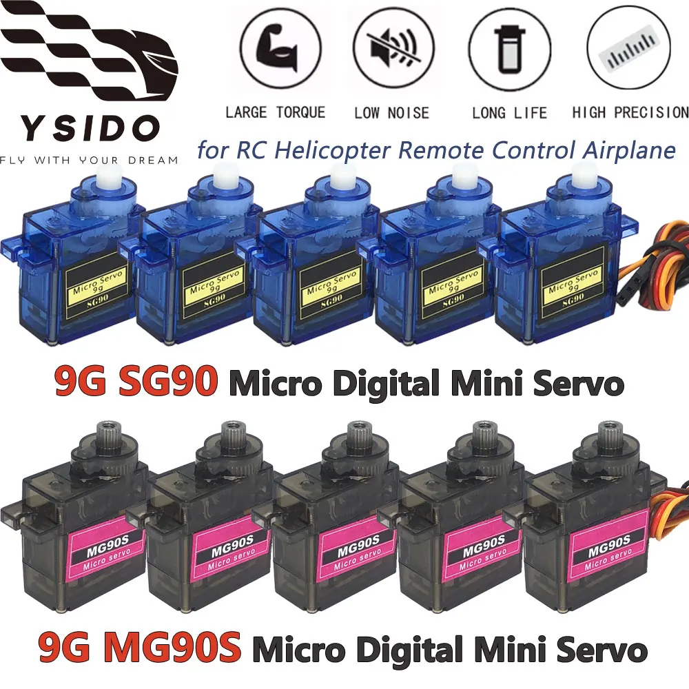 SG90 MG90S 9G Micro Digital Mini Servo 180/360 Grad für RC Hubschrauber flugzeug Drone Roboter Arm Mini Auto