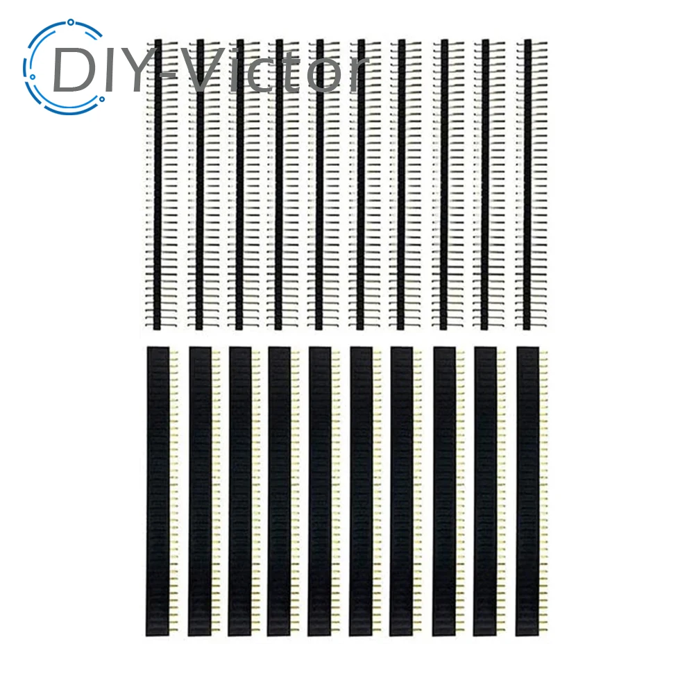 10 pairs 40 pin 1x40 einreihig männlich und weiblich 2,54 zerbrechlicher Stift kopf platine jst (20 Stück)