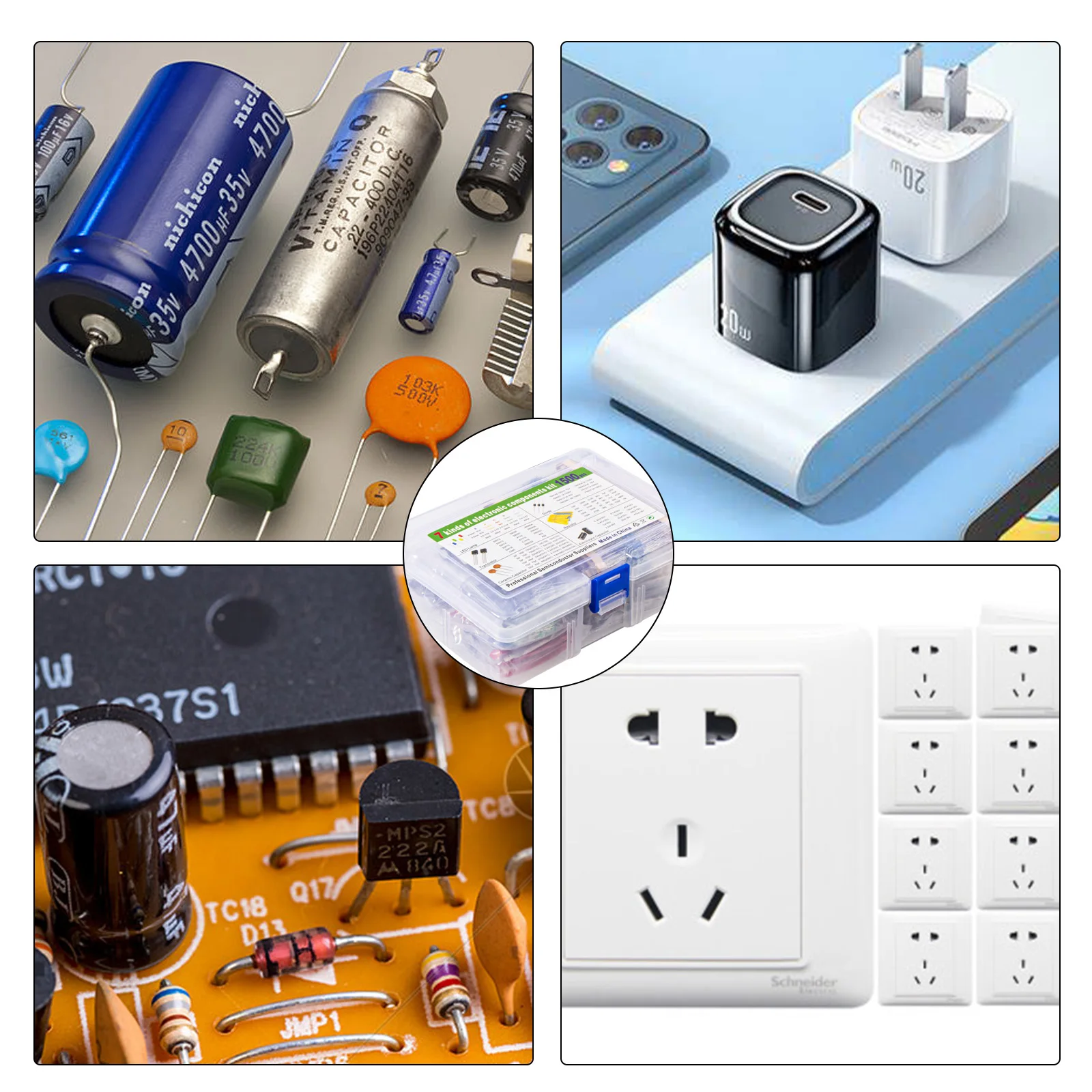 Elektronik komponenten Sortiment Kit Kondensatoren LED (1500 Stück) – Bild 6