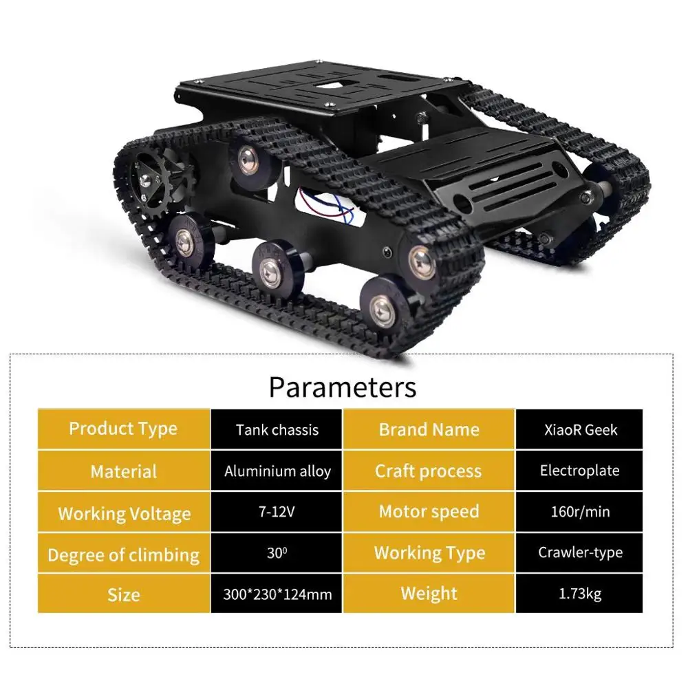 Smart Robot Car Tank Chassis Kit Aluminiumlegierung Große Plattform – Bild 5