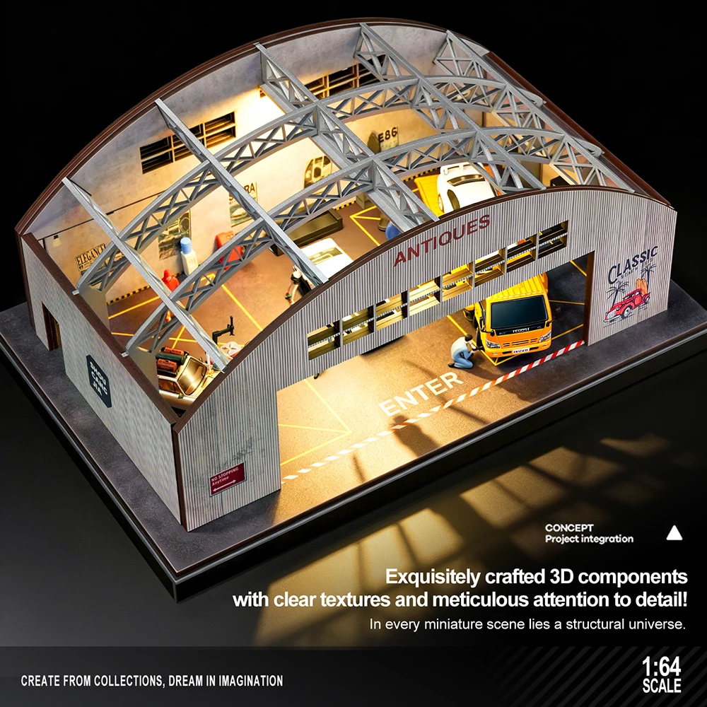 1/64 DIY Carport-Garage Diorama-Modellbausatz - Bausatz – Bild 3
