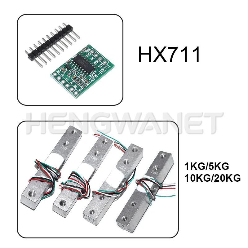 HX711 Wägezelle 1KG 2KG 5KG 10KG 20KG AD-Modul Gewichtssensor – Bild 4
