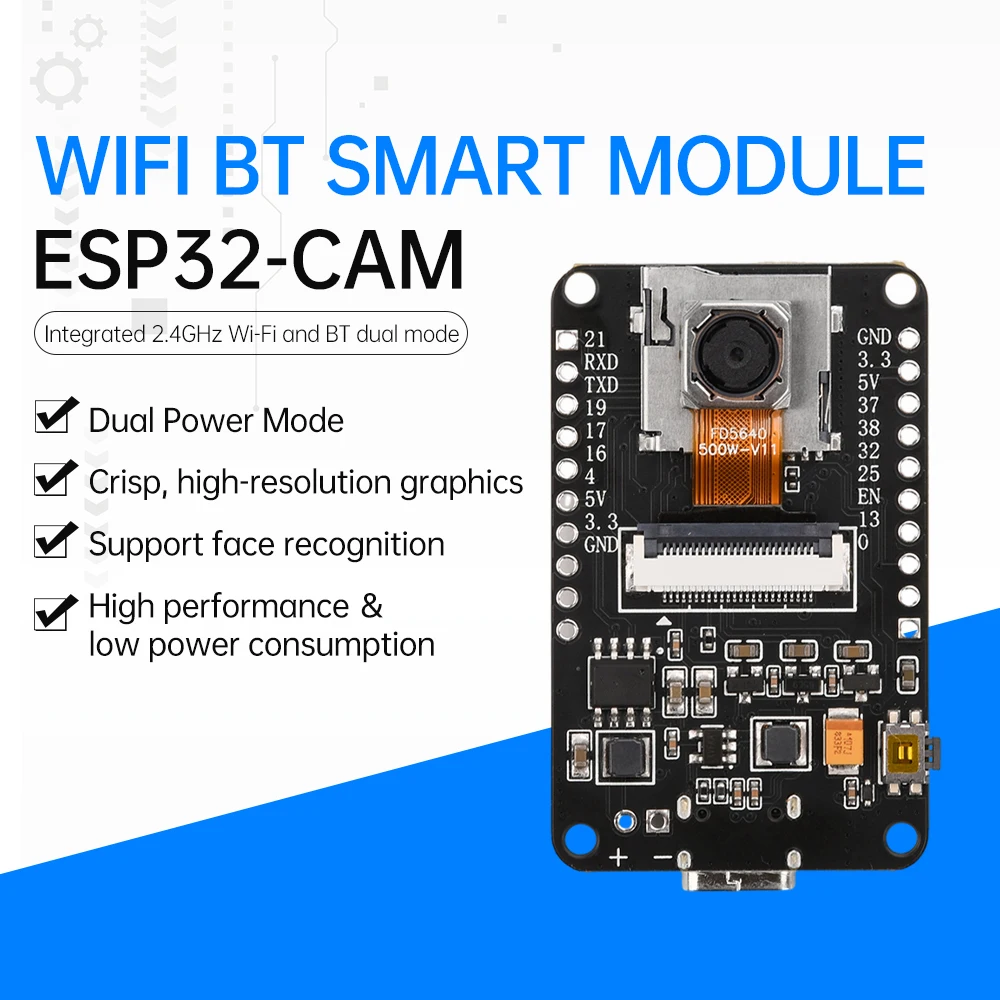 Ov5640 esp32 cam kamera modul kit autofokus AF-72mm 2,4 ghz wifi und bluetooth-kompatibles board 8mb psram hd
