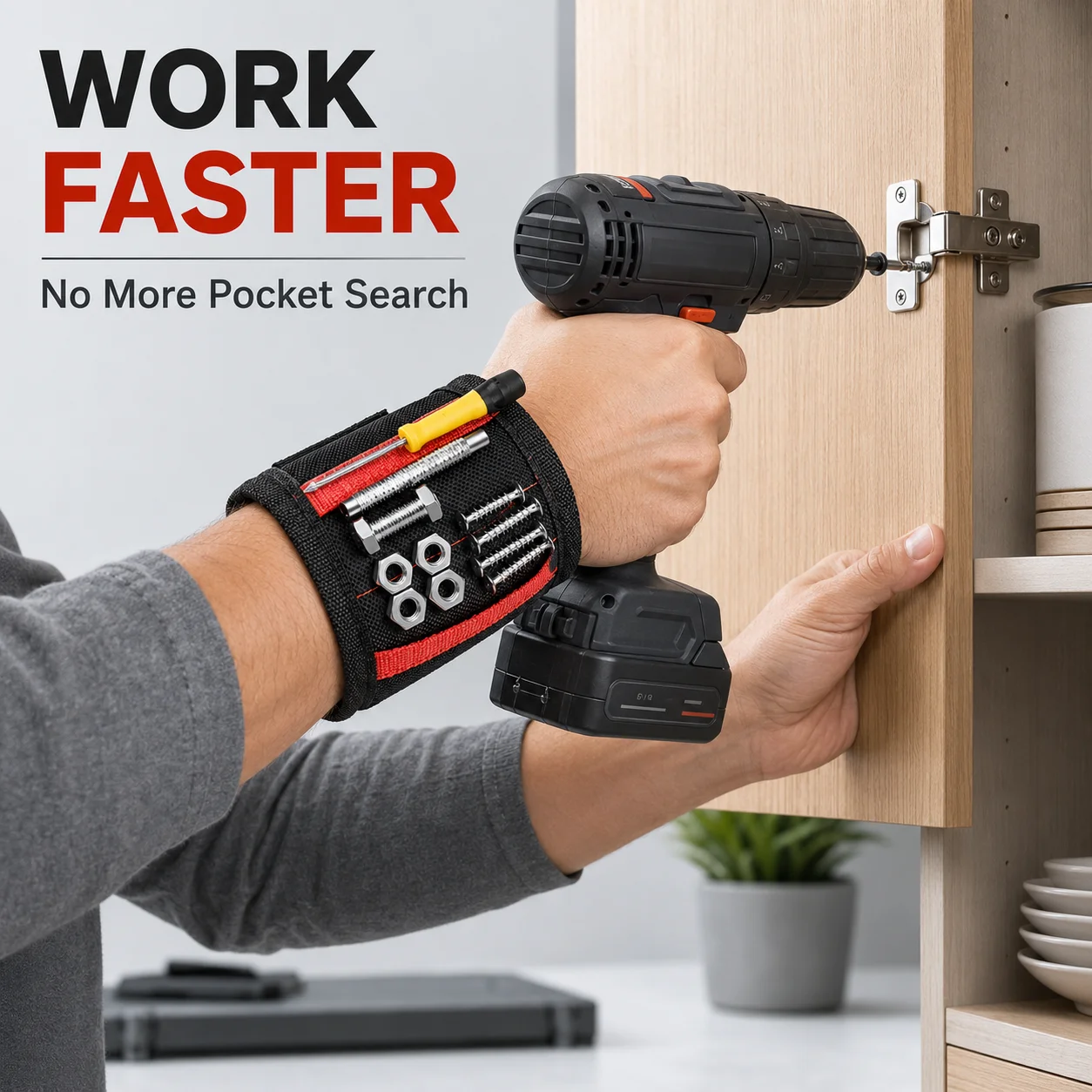 Magnetisches Armband-Werkzeugset mit Schraubendreher-Bit-Set, Sicherer – Bild 3