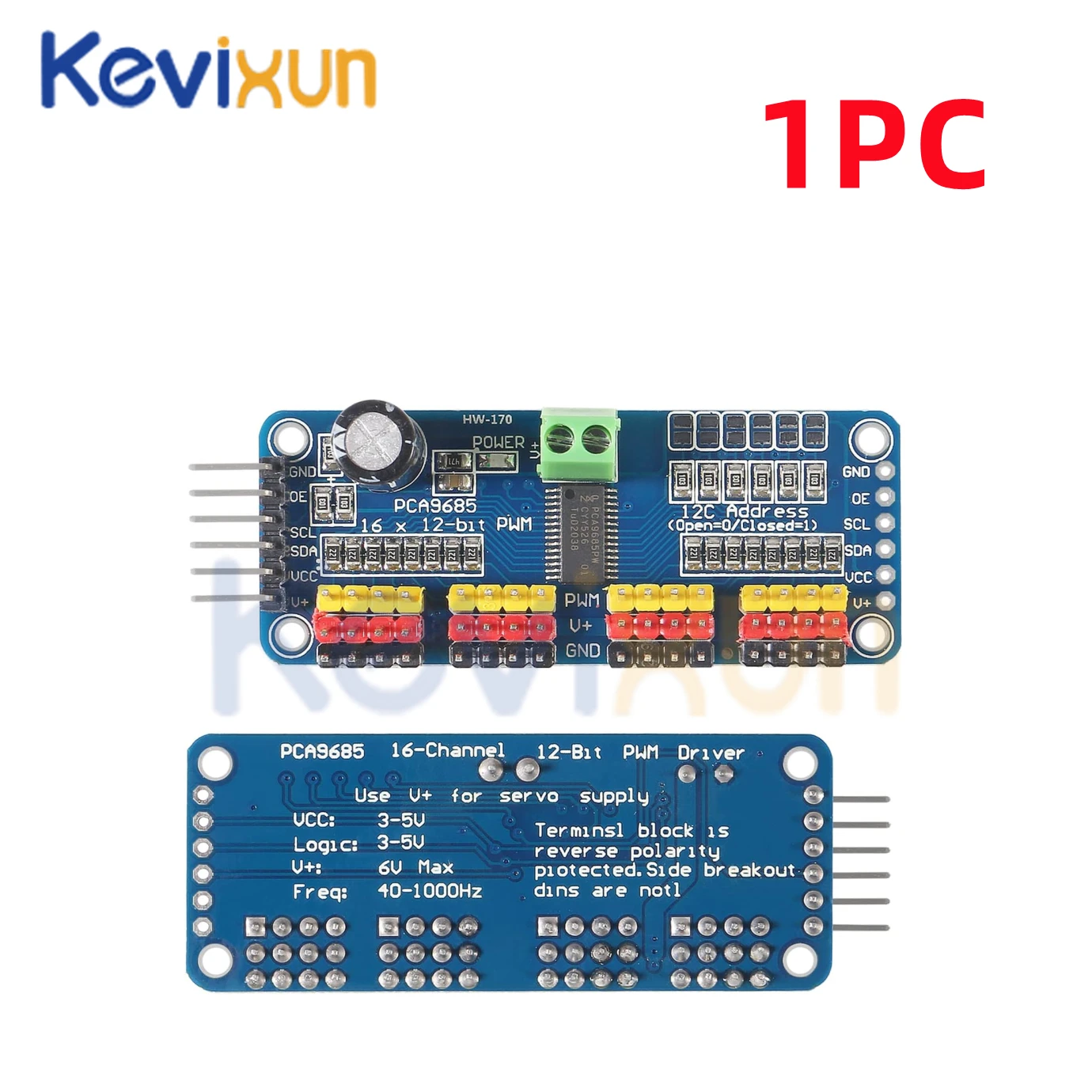 PCA9685PW 16 Kanal 12-Bit PWM Servo Schild Treiber I2C Schnittstelle – Bild 4