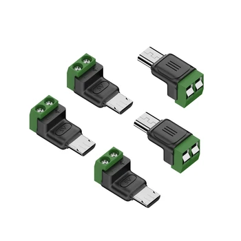 2-Pin Schraube Terminal zu Micro USB Adapter Micro-usb Männlich Schraube Terminal Block Stecker (5 Stück)