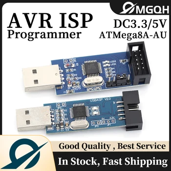 MGQH USBASP USBISP AVR Programmierer USB ATMEGA8 ATMEGA128 ATtiny/CAN/PWM 10Pin Draht Modul DIY + 10Pin zu 6
