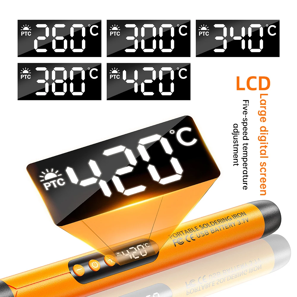 Digitales USB-Lötkolben-Set mit Einstellbarer Temperatur, Mini Typ-C – Bild 6