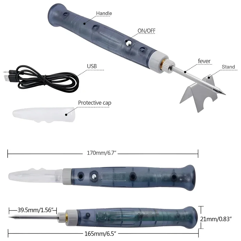 5V 8W USB-Lötkolben-Set mit Einstellbarer Temperatur, Tragbares – Bild 5