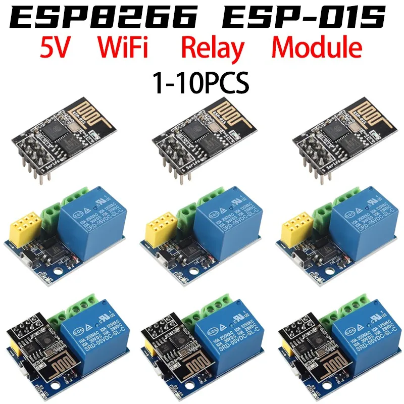 ESP8266 ESP-01 ESP-01S 5V WiFi-Relaismodul Smart Home Fernbedienungsschalter Telefon-App Drahtloses WIFI-Modul