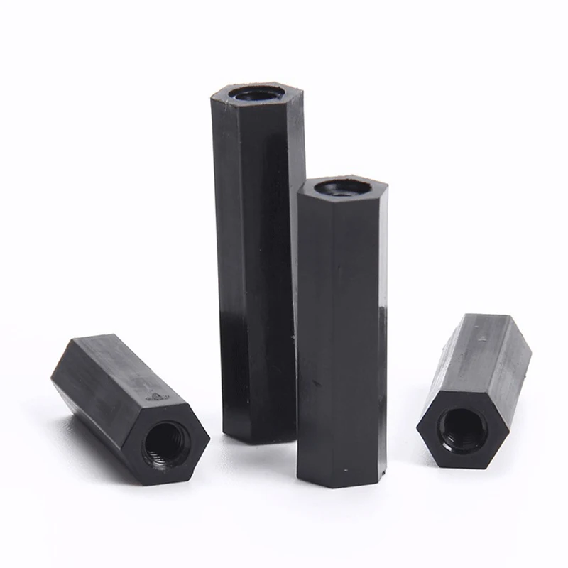 M2 M2,5 M3 M4 M5 Schwarz/Weiß Nylon Sechskant Buchse auf Buchse – Bild 2