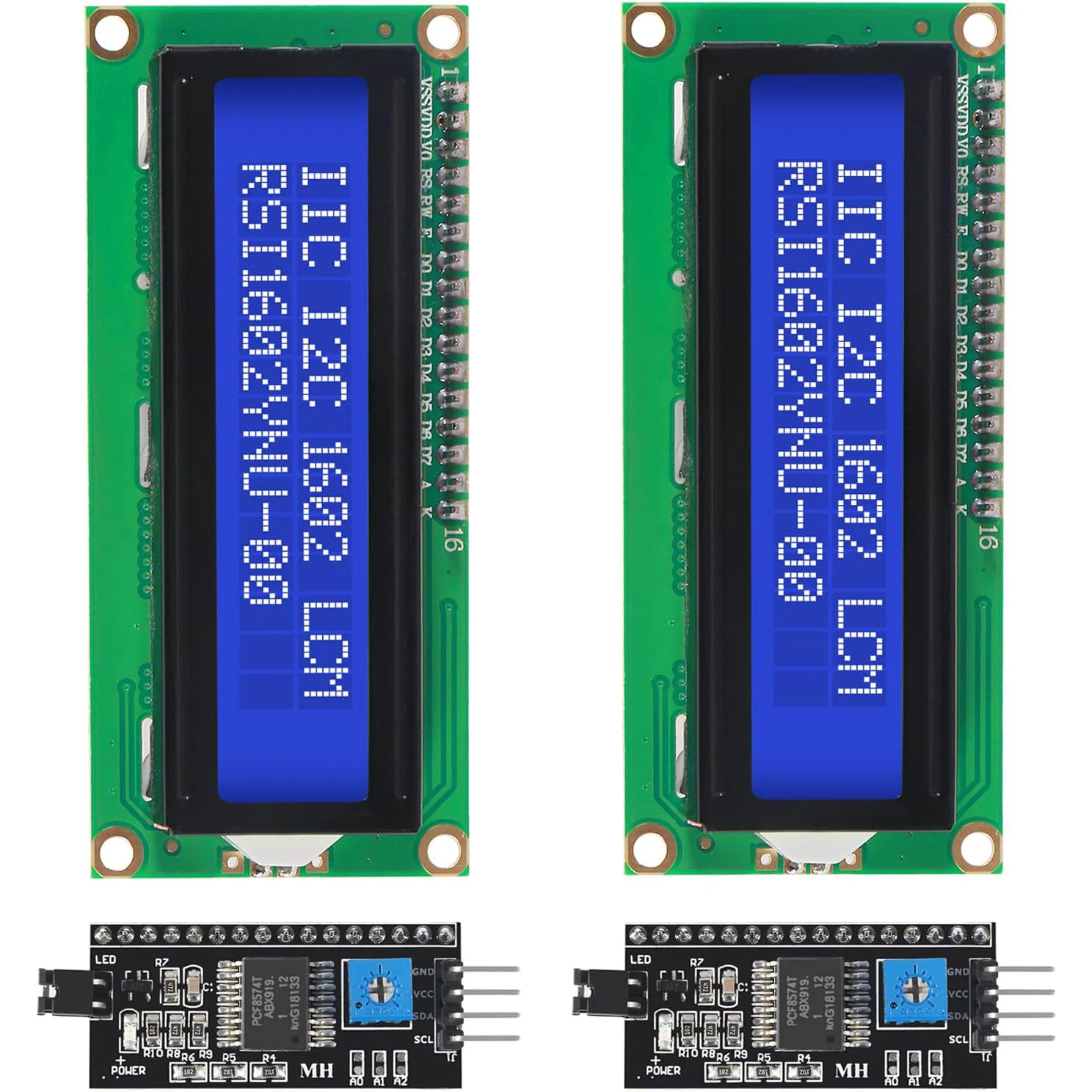 1602 LCD-Anzeigemodul IC I2C TWI 16 x 2 Zeichen serieller Schnittstellenadapter LCD-Modul für Raspberry Pi