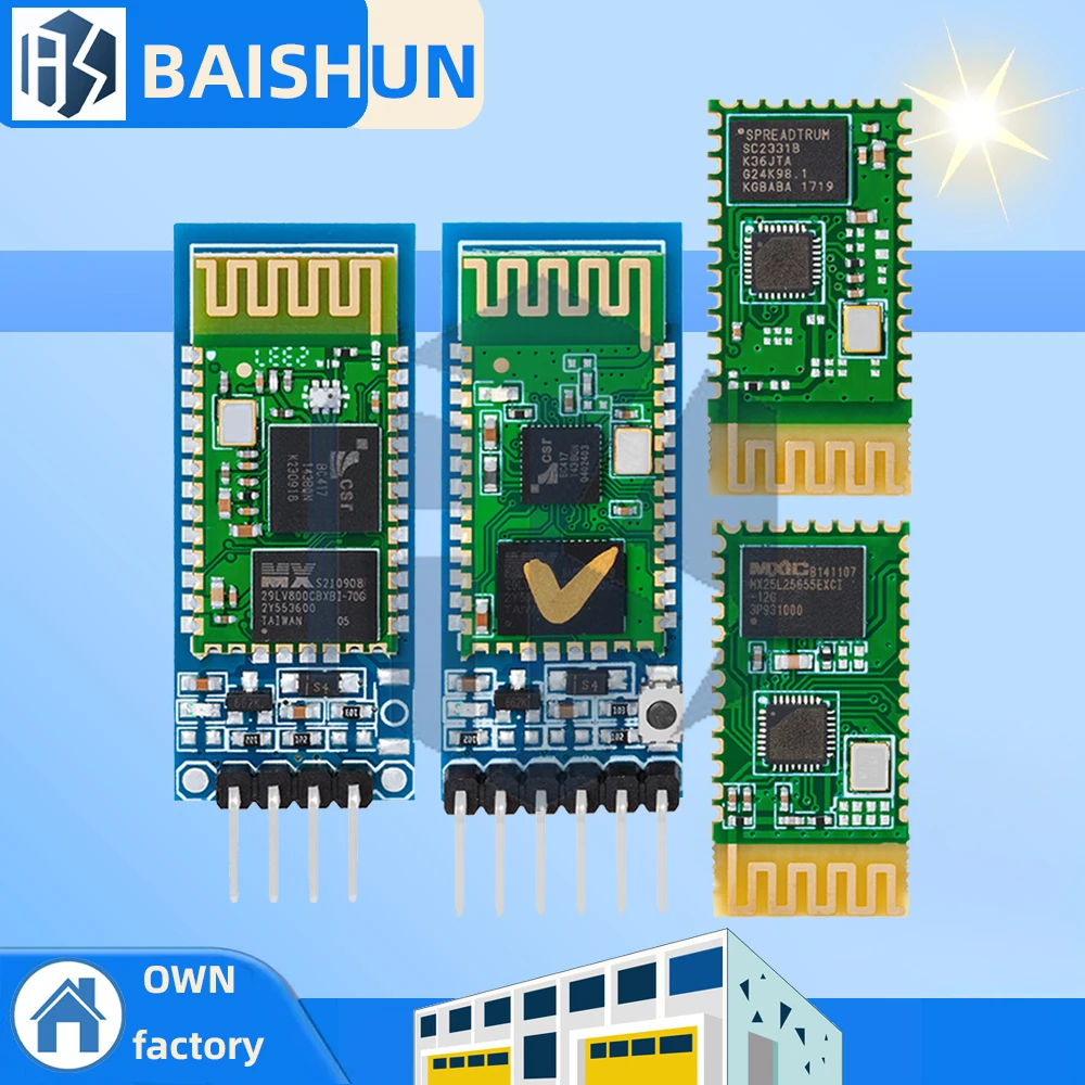 ‌ HC-05 HC-06 Bluetooth 2.0+EDR Serielles Modul mit 6-poligem/4-poligem Anti-Reverse-Schutz, automatische