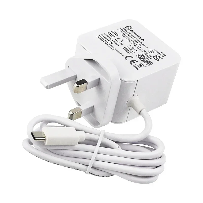 Raspberry Pi 27W USB-C Netzteil Weiß US/EU, unterstützt 5.1V 5A – Bild 4