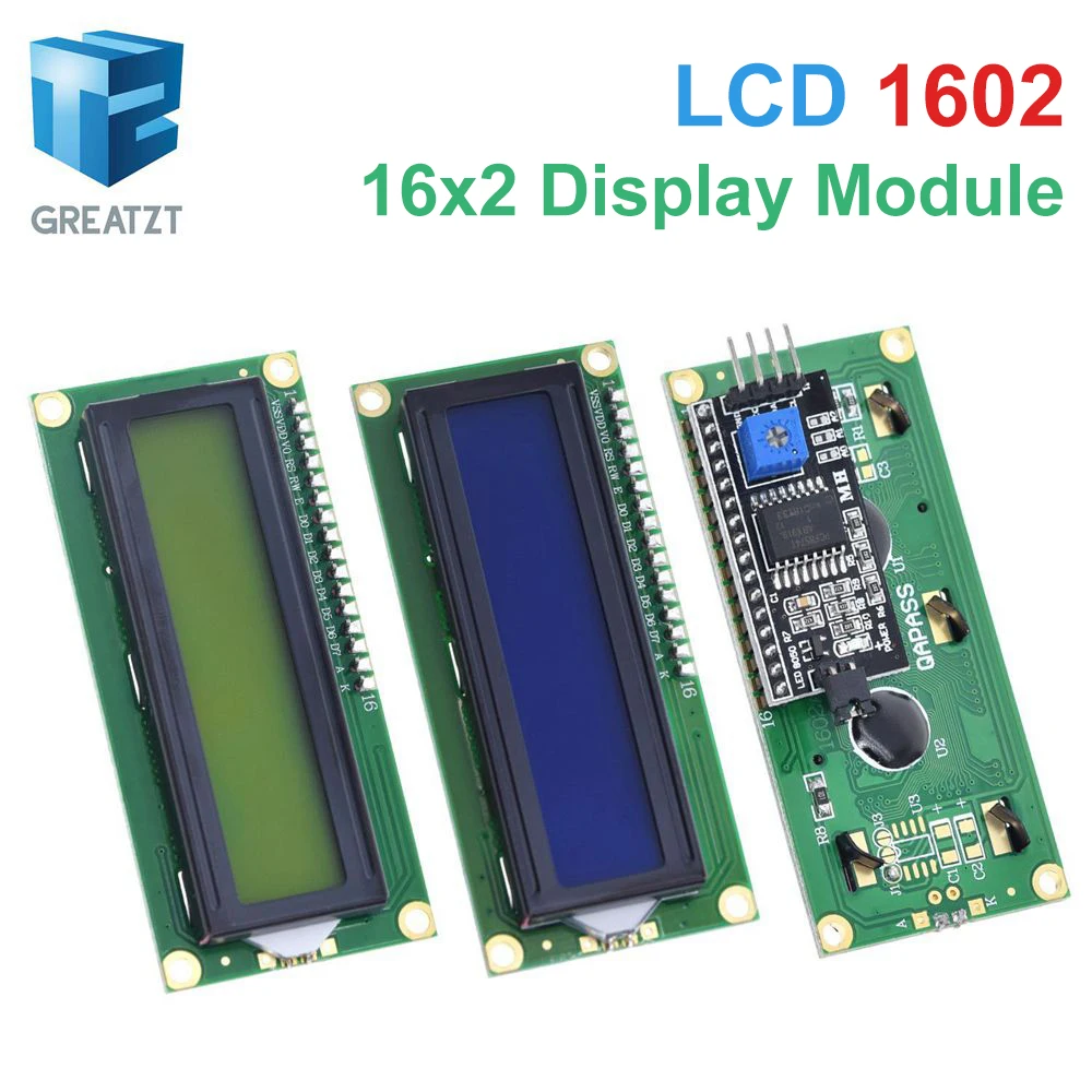 LCD1602 1602 LCD-Modul Blau/Gelb Grüner Bildschirm 16x2 Zeichen LCD-Display PCF8574T PCF8574 IIC