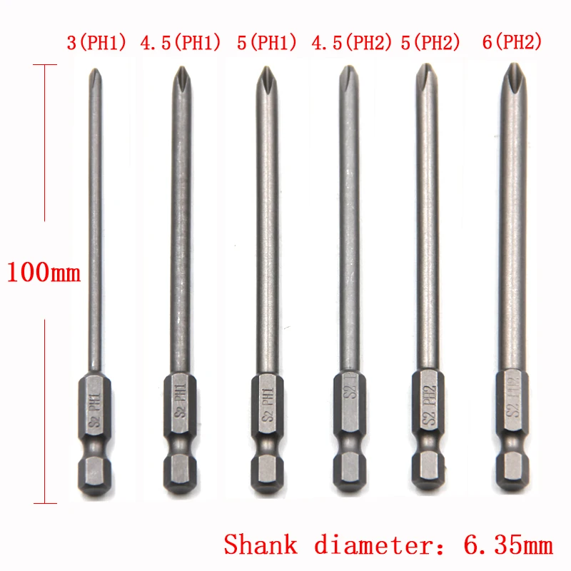 Kreuz 100mm Sechskantgriff Schraubendreher-satz Magnetische (10 Stück) – Bild 5