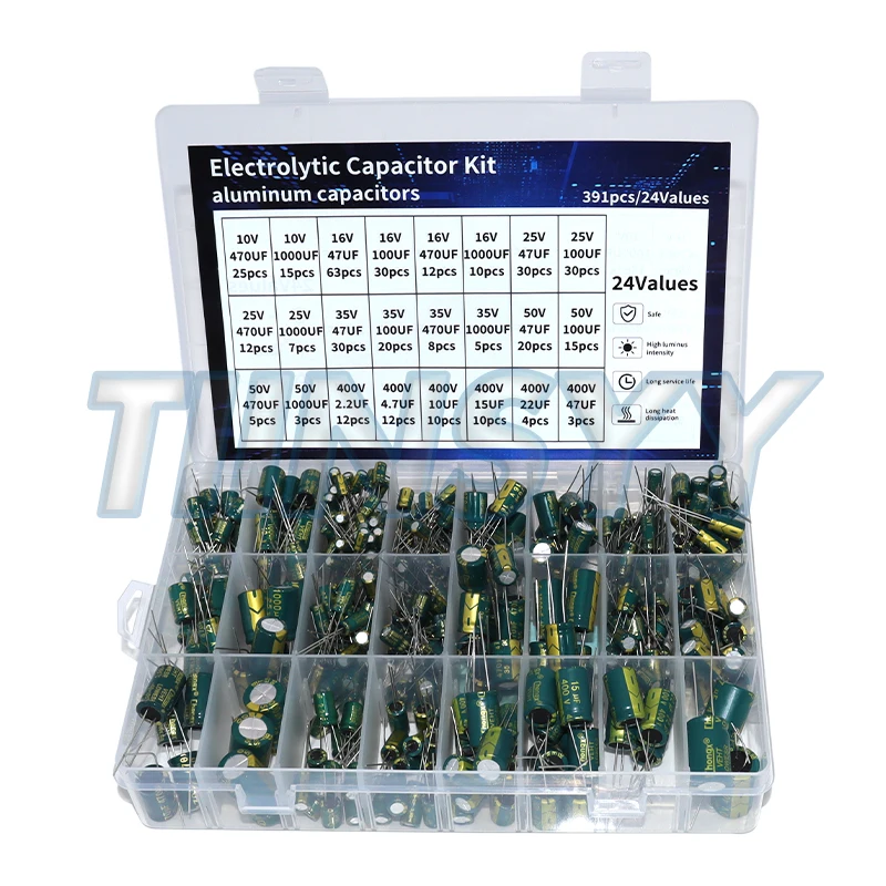 Elektrolytkondensator-Set Hochfrequenz-Sortiment 10V 16V (391 Stück) – Bild 2