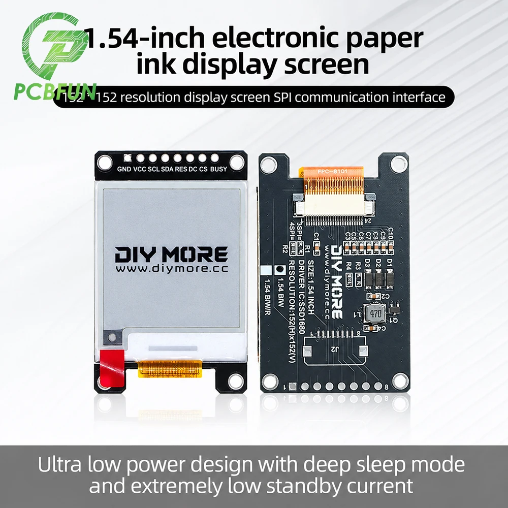 2,9 Zoll E-Paper E-Ink Display-Modul SSD1680Z 128×296 SPI Schwarz-Weiß – Bild 2