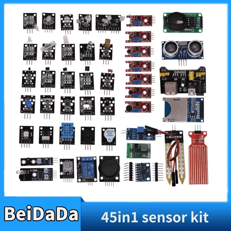 45-in-1-Sensormodule, Starter-Kit für Arduino, besser als 37-in-1-Sensor-Kit, 37-in-1-Sensor-Kit mit Box